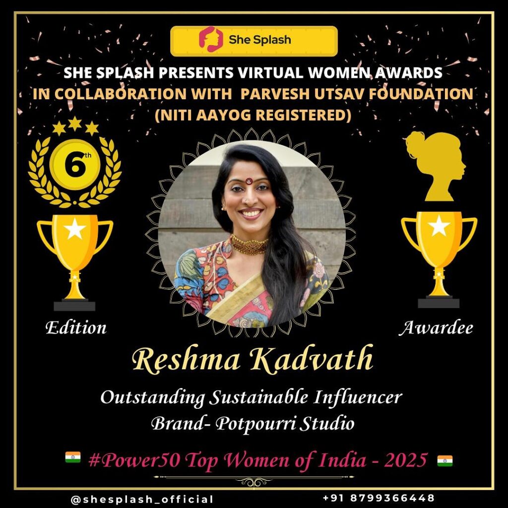 Congratulations Reshma Kadvath@shesplash_official recognizes you in the category of “Outstanding