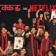 Poster of the independent film Nukkad Naatak, now streaming on Netflix, highlighting street theatre and social issues through the journey of two students working with children from a slum.