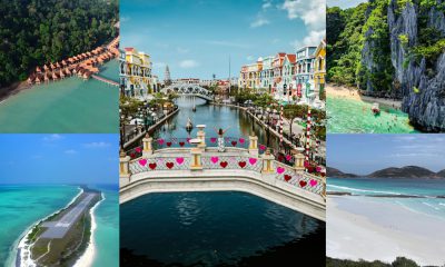 Top 5 trending holiday destinations for 2026 travel calendar with tropical beach background