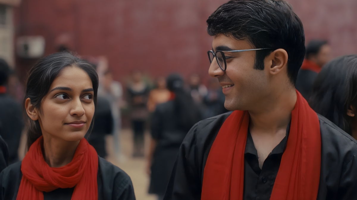 Actors performing a Nukkad Natak in a public street, engaging a crowd