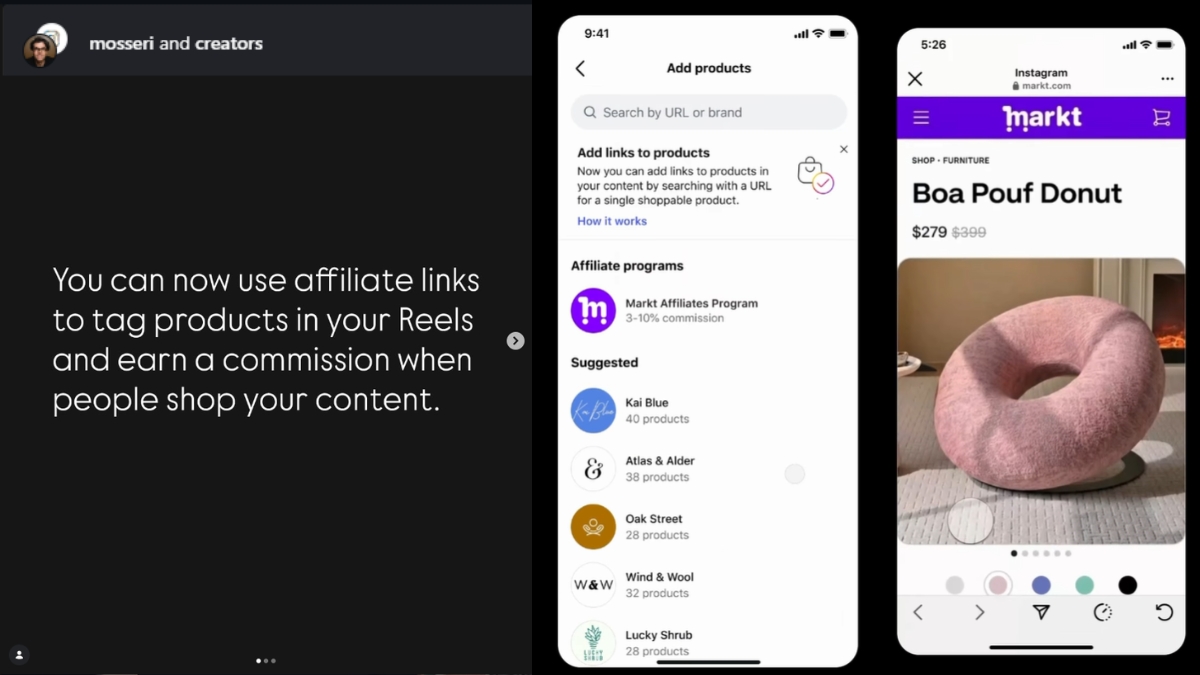 Adam Mosseri's post on Instagram