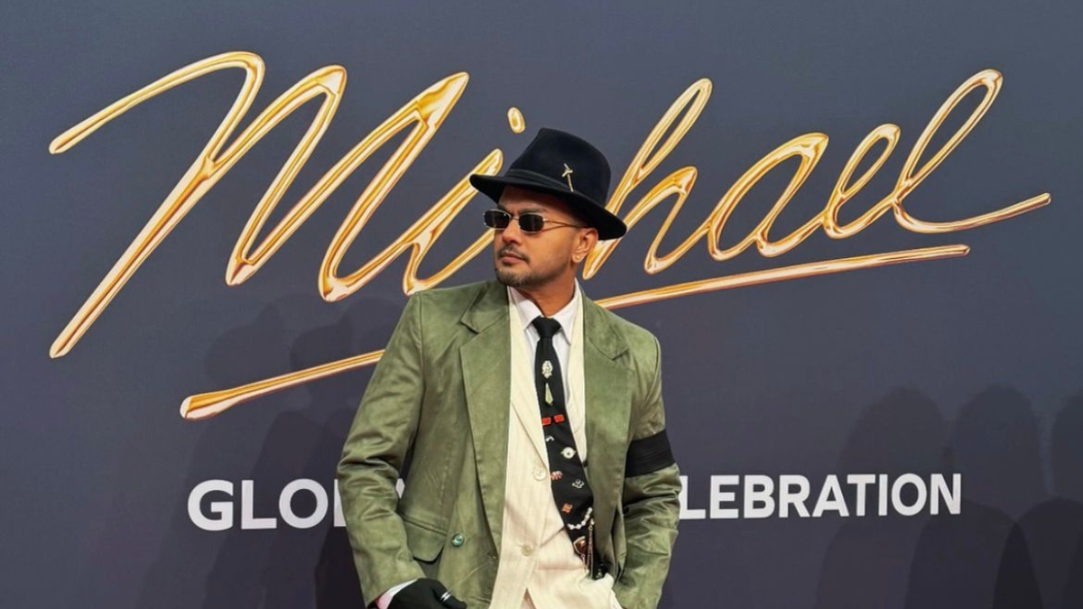 Awez Darbar representing India at a global fan celebration in Berlin honouring Michael Jackson’s legacy during the premiere of the upcoming 2026 biopic Michael, alongside international creators and fans.