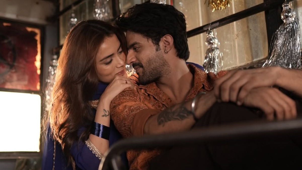 Collage-style visual featuring MTV Splitsvilla contestants Niharika Tiwari and Sorab Bedi, highlighting their on-screen chemistry, emotional moments during tasks, fan edits, and their transition into the music video “Sheesha,” representing their viral pairing “Sorika.”