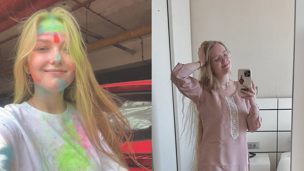 Russian creator Nastya and Indian partner Shashank filming their travel vlog in Serbia for their new cross-cultural digital nomad YouTube channel.