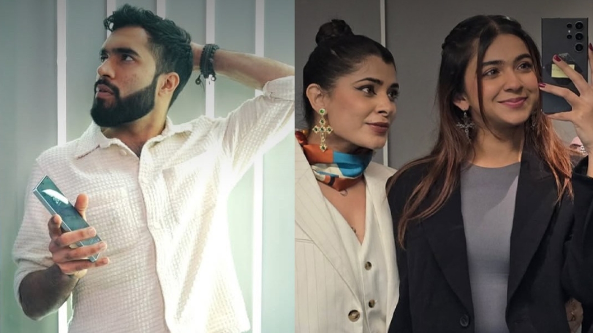 Digital campaign visual showing Samsung’s Galaxy S26 Ultra launch amplified through collaboration with 50 Indian creators across tech, lifestyle, fashion, and entertainment niches, highlighting diverse short-form content driving viral reach and engagement across social media platforms.