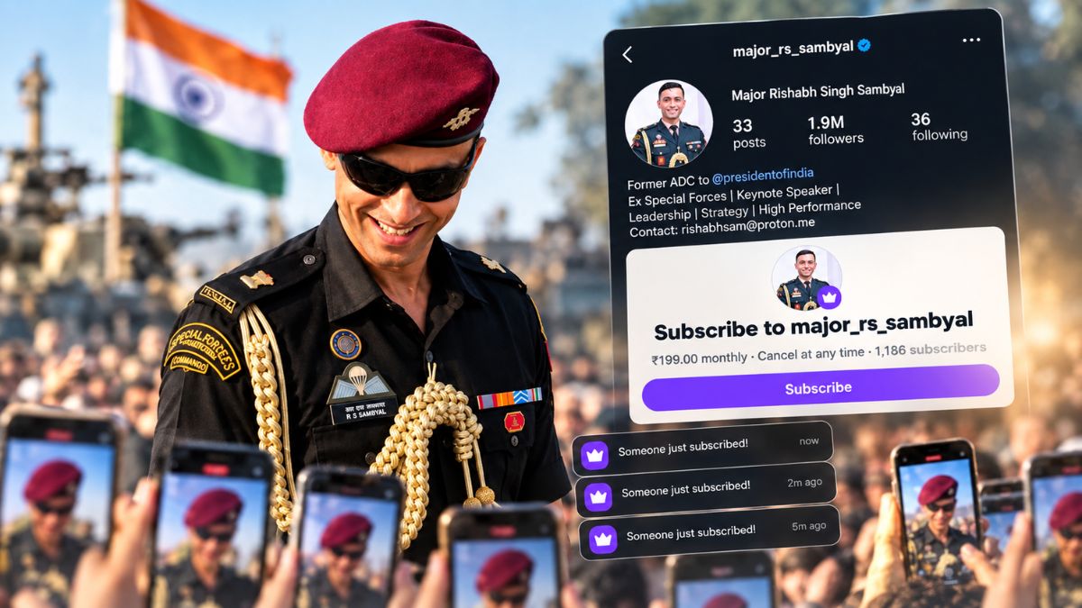 Major Rishabh Singh Sambyal Goes Viral as 1,000+ Fans Subscribe to His Instagram Content